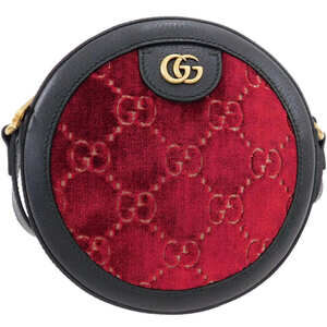Gucci GG velvet shoulder bag Bordeaux Purple Black